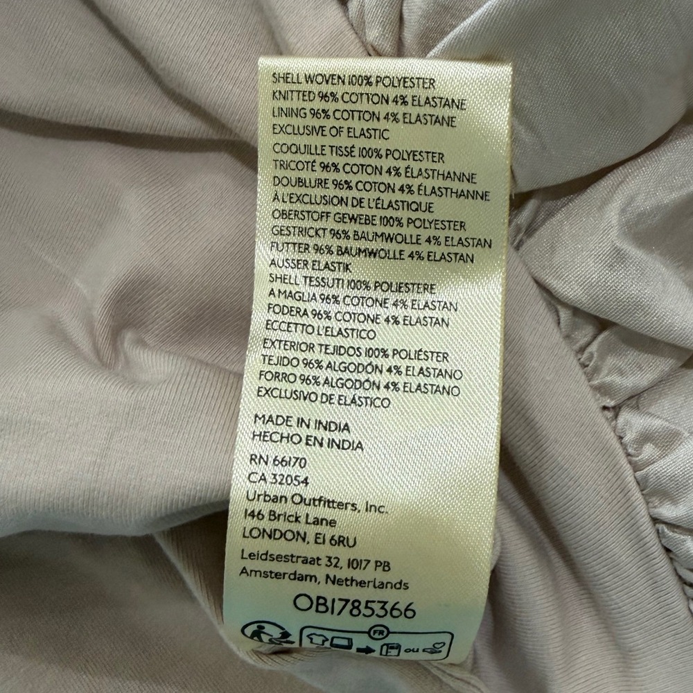 Anthropologie Neutral Bubble Hem Mini Skirt Smocked Back Size M Coquette Y2K - Picture 9 of 11